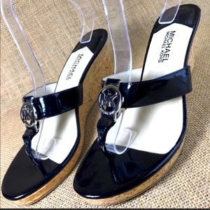 Michael Kors sandals Espadrilles black wedges 9.5